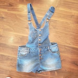 Tinseltown Denim Overalls Shorts Shortalls